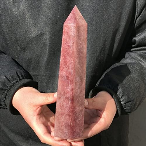 Зголемен природен кристален јагода кристал Обелиск вино црвен кристал пирамида погодна за дома