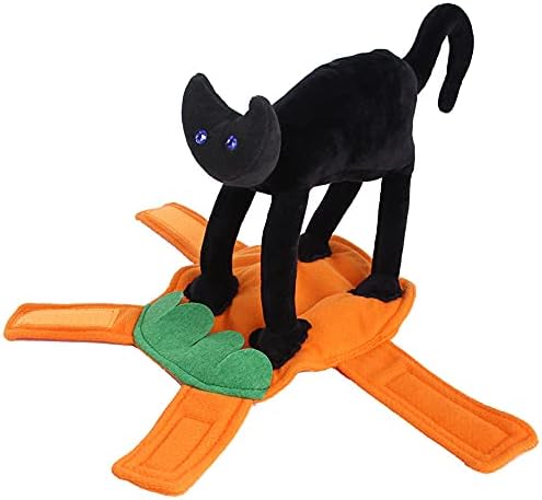 Anelekor Cat Halloween Cosplay костуми куче Ноќта на вештерките Костим миленичиња што носат облека од тиква со цртана црна мачка кучешки топло палто кутре фестивал облеки