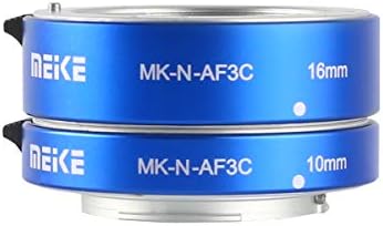 Meke MK-N-AF3C-Blue All Metal Auto Focus Macro Metal Extension Tube адаптер за Nikon N1-Mount без огледало камери J1 J2 J3 V1 V2
