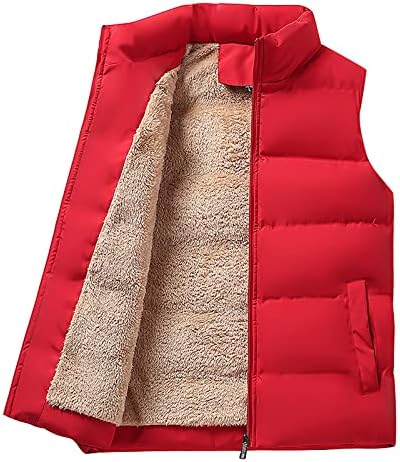 ADSSDQ Зимски пуфер елек за мажи, резервоари со јакна од пуфери мажи пролет голф плус големина ретро цврста пуферка јакна најлесно