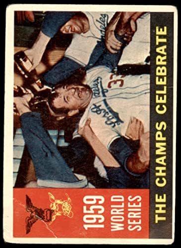 1960 Топс 391 1959 Светска Серија-Резиме-Шампионите Го Слават Лос Анџелес/Чикаго Доџерс/ВАЈТ Сокс Фер Доџерс/Вајт Сокс