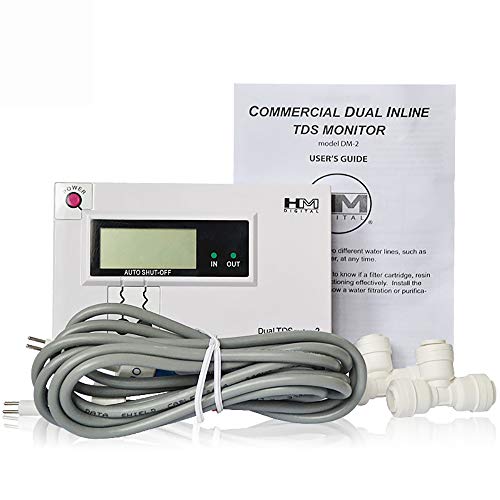 Jieotwice DM-2 дигитален тестер за квалитет на водата Тестер Комерцијален двоен монитор TDS Monitor In/Out Monitor за квалитет