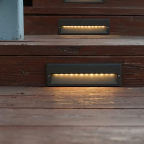 Goodsmann LED чекор светло светло осветлување Случајни светла 6W 122 Lumens Deck Lights со конектор 8pk и 100ft 16awg пејзажни светла