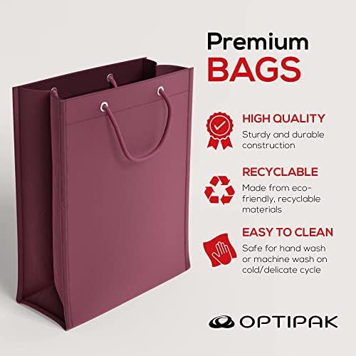 Оптифак торби за подароци што може да се употреби - средно преклопно шопинг тоте со рачки - неткана ткаенина ткаенина како торба - склоплив