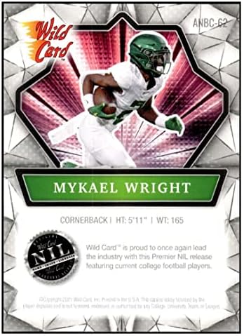 Mykael Wright RC 2021 Alumination Wild Card Nil Rookie 62 Sea Dragons XFL NM+ -MT+ NFL фудбал