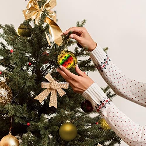 Раста коноп ја остава Божиќната топка што виси украси Xams Декорација на дрво за празнична забава
