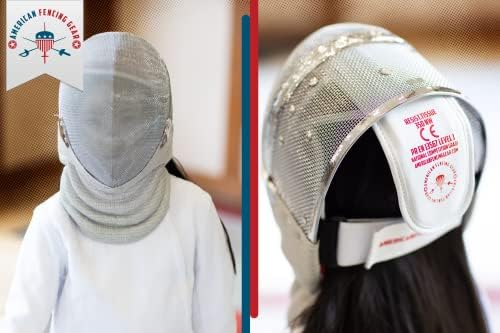 Spaber Fencing Sport Mask - CE350N овластена национална оценка со поставена биб - вклучува жица за глава на сабја од сабја - финиш против сјај