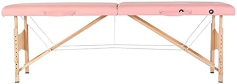 Флојинм масажа маса кревет 2 делови виткање бука нога 186x60x60cm Висина прилагодлива разноврсна преносна розова/бела боја