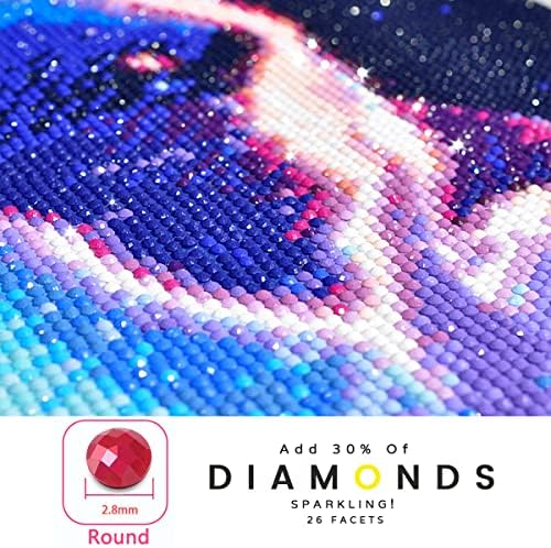 Zgmaxcl дијамантски сликарство DIY за возрасни, целосна тркалезна вежба starвездено небо и скапоцен камен на елки со голема големина