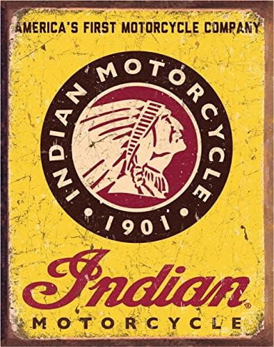 Очајни Претпријатија Индиски Мотоцикл Од 1901 Година Тин Знак-Носталгичен Гроздобер Метален Ѕид Декор-Направен Во САД