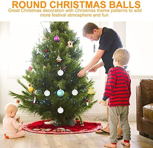 20 парчиња Божиќна чиста топка 50мм пластични пополнети украси топки за Божиќ дрво занаетчиски занаетчиски одмор за одмор дома