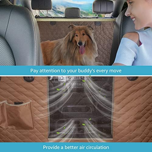 Седиштето за автомобили со кучиња со камион Ласи покрива задно седиште, водоотпорен кучен автомобил хамак за камион со 2 безбедносни ремени
