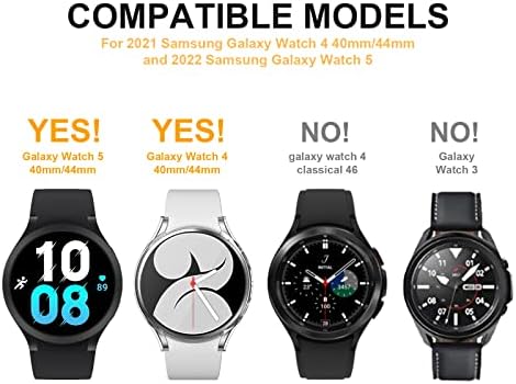[2 + 4pack] За Samsung Galaxy Watch 5/ Galaxy Watch 4 40mm за заштитен случај на екранот, хаојаво 2 пакет тврд компјутер, заштитен заштитен