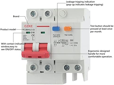 Axti YCB6Hle-63 Главен прекинувач 30mA преостаната струја на струјно коло со над-тековна заштита RCBO MCB