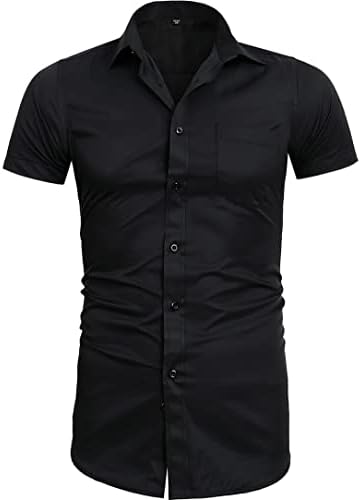 Кошули за фустани на Флеј Хок, тенок вклопуваат кратки ракави, лежејќи ги кошулите со џеб на градите