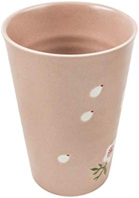 Чумбак јапонски цвеќиња со пастел - розова - чај и чаша чаша, керамичка чаша за пиење, јадење и прибор за јадење за топли пијалоци, кригла