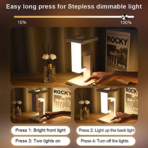 Aipsun Touch Leadside Table Lamps, LED масата за предводи за ламби за затемнување на ноќната ламба за легла со USB порти за полнење, биро