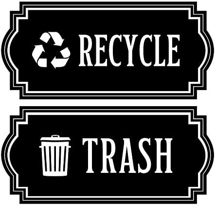 Рециклирајте И Ѓубрето Елегантен Налепница За Организирање на корпи за Отпадоци или контејнери за Ѓубре и Ѕидови - Премиум Сече Винил Стил 2