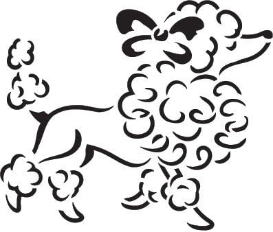 Француска матрица од пудлица од Студиор12 | Фенси кучиња уметност - шаблон за еднократна употреба на мирал | Сликарство, креда, мешани медиуми