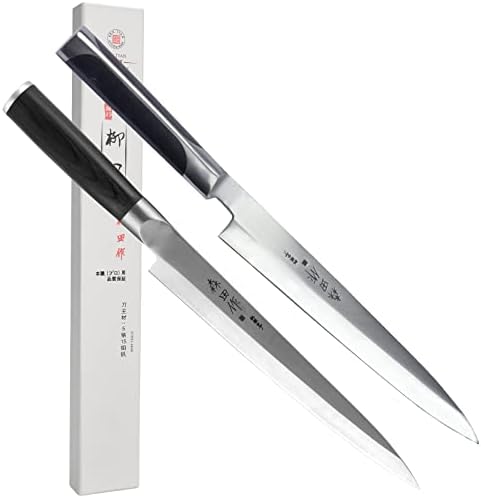 Чујирен Суши Нож Сашими нож-9,5 инчи 2ПК, Дрвена Рачка И Рачка Од Нерѓосувачки Челик