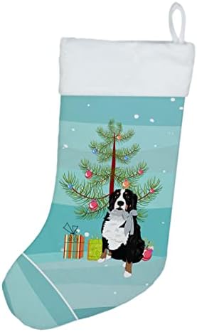 Богатства на Каролина WDK2970CS Бернес планинско куче 3 Божиќно Божиќно порибување, камин виси чорапи Божиќна сезона забава Декори за семејни