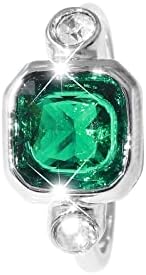 2023 година Нов камен прстен мода за жени зелен светла накит ангажиран прстен круг циркон накит прстени буци прстени шарени