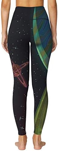 O2YO Women'sенски капри уникатен кластер галаксиски starsвезди серии за печатење панталони - хеланки за компресија