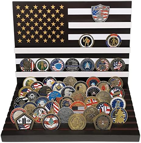 Лазвин воен предизвик за прикажување на монети со кабини на американско знаме за дрво