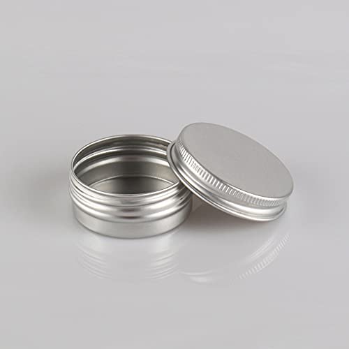 Dlibuy 12 парчиња 15 ml 15g празно сребрена алуминиум лимени тегли со капаци за завртки козметика за усни садови садови за садови за свеќа за DIY,