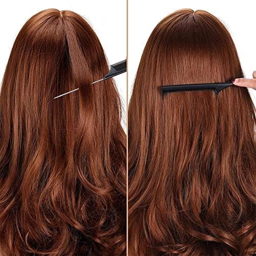 Xingqiu пински опашки чешли, анти-статички фино-забна метална пинарска четка за коса Преносна фризерска фризерска алатка за стилизирање на