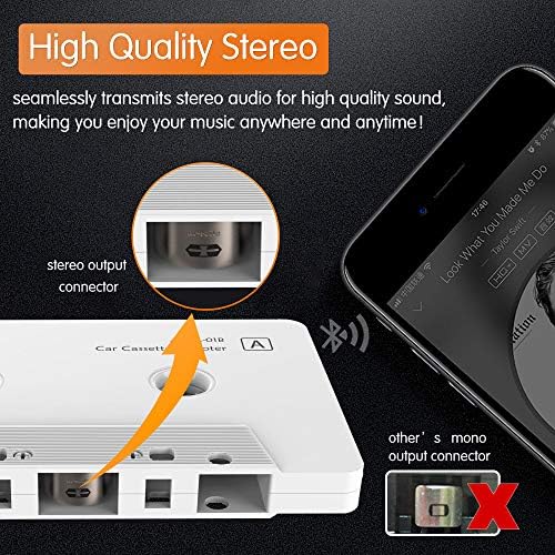 Приемник за касети со аудио Bluetooth Audio Bluetooth, касета со плеер со плеер 5.0 до адаптерот Aux