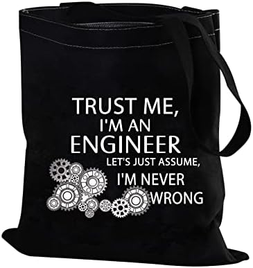 Pxtidy Engineer Tote Tote верувајте ми дека сум инженер, никогаш не сум во ред со инженерска торба за купување за жена наставник