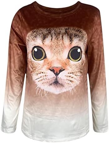 Женска кошула 3Д маица за печатење на мачки обични врвови на лето лето кратки ракави блузи миленичиња loversубители на миленичиња подарок 2023