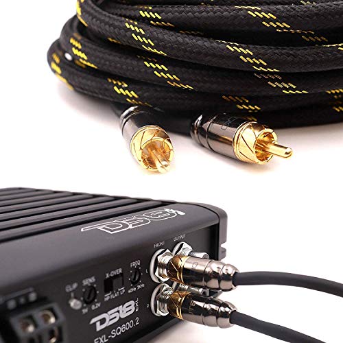 Elite Audio Pro од Concper 2 Channel 6 FT RCA Audio Interconnect стерео кабел со оклоп со троен штит, квад-месинг бакар конектори