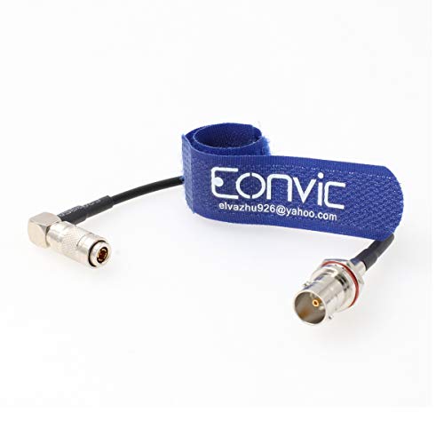 Eonvic HD SDI коаксијален видео кабел 75OHM RG174 BNC Femaleенски до DIN 1.0/2.3 десен агол RF кабел за BlackMagic Hyperdeck Shuttle