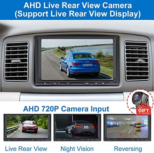 Двоен Дин Автомобил Стерео Безжичен Карплеј Безжичен Андроид Авто-7 Инчен Екран На Допир Стерео Со Физички Копчиња Bluetooth Airplay Резервна Камера Контрола На Воланот, Am/