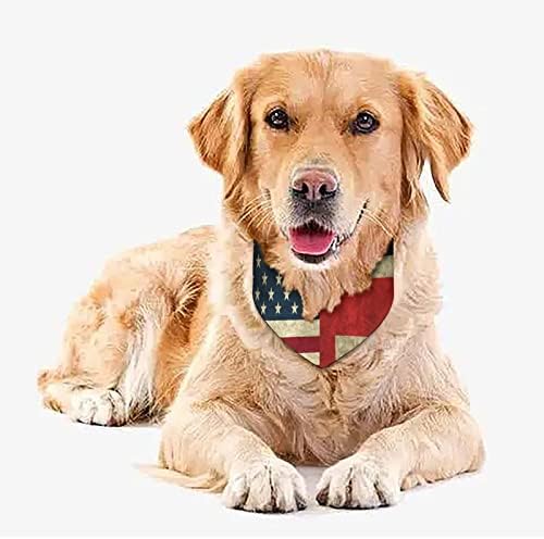 Ретро Американец и Унион Jackек знамето кучиња Бандана прилагодлива шамија на домашни миленици, симпатична триаголник Керчиф