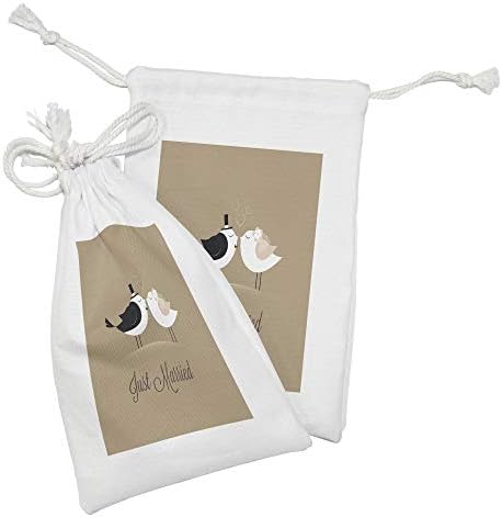 Амбесон, свадбена ткаенина торбичка од 2, птици од невестата и младоженецот кои се бакнуваат само во брак со пишан стил, романтични