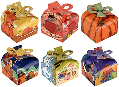 РАСТЕ 24 ПАРЧИЊА 3Д Кутии За Подароци За Денот НА Благодарноста, Кутии За Бонбони Од Хартиена Пекара Со Лак, Забава За Благодарност