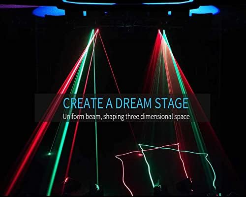 Shehds DJ Lights Party Lights RG 2 зрак Ефект звук активиран строј светлосен LED сценски светла од DMX Control за Божиќно диско танцување роденденски бар паб фаза осветлување