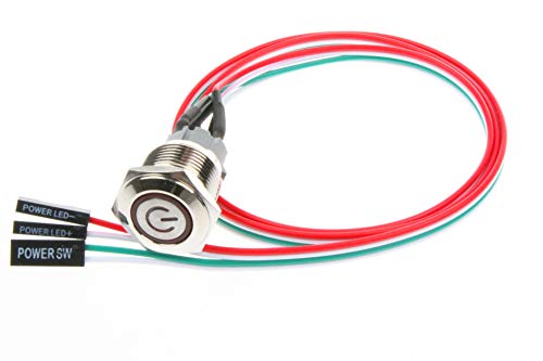Прекинувач за метални копчиња со метални копчиња Noyito 12 mm со 22 -инчен продолжен кабел црвено жолто зелено прекинувач симбол