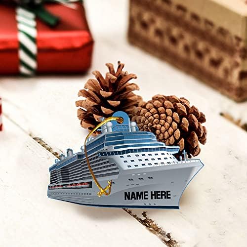 Сопствено име крстарење брод мотор подарок за морски lубител на елка украс украс декор чиста пластика висечка декорација куќа