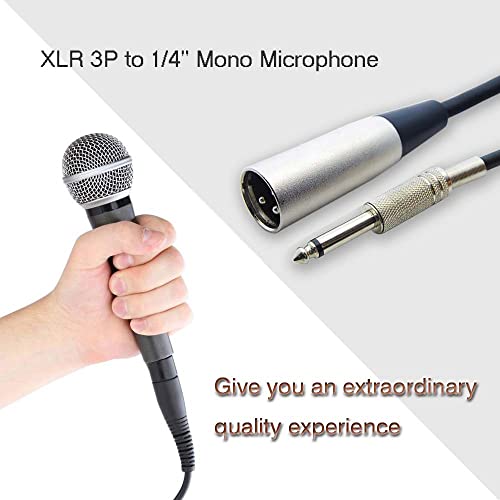Cable Central LLC 15FT XLR 3P машки 1/4 Небалансиран кабел за микрофон - 15 стапки