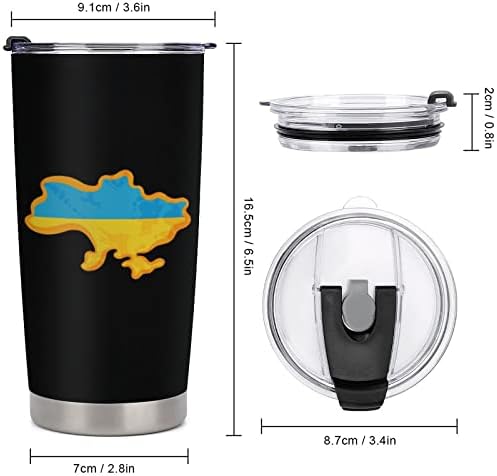 Украински знаме мапа пластична патна кригла вакуум изолирана кафе чаша издржлива модна чаша за кафе мода кафе