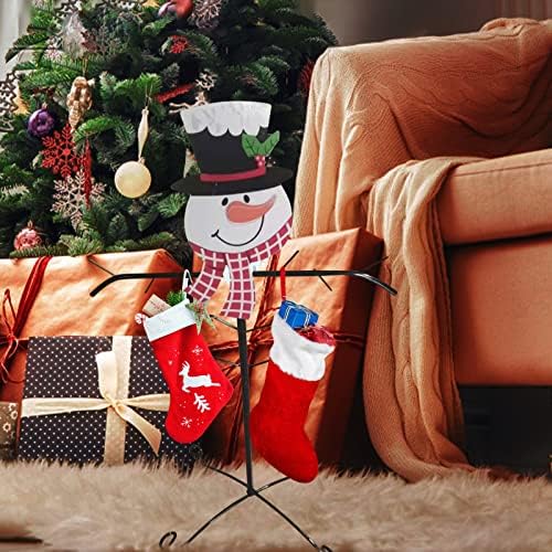 Со носител на Божиќни снежничар и закачалки за порибување, слободно гранче, изгледаат декорација и виси гроздобер украс сет