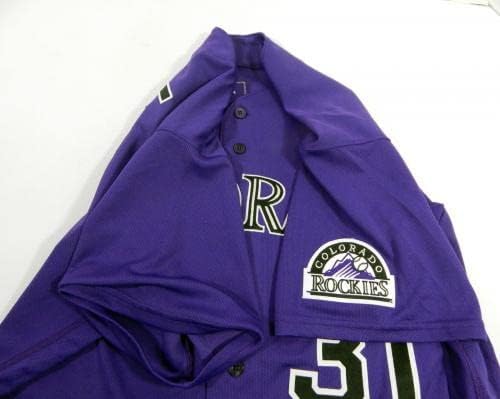 2022 Колорадо Рокис Рајан Виладе #31 Игра издадена POS користена виолетова маичка 46 918 - Игра користена МЛБ дресови