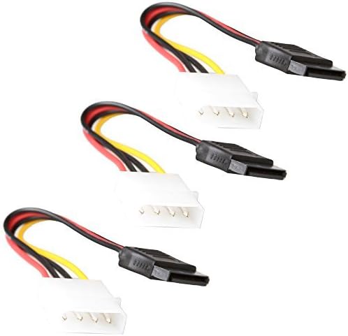 Relper 3pcs 6-инчен/15см 4 пински до 15 пински адаптер за кабел за напојување SATA