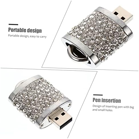 SOLUSTRE 1pc метал u диск Rhinestone u Диск Меморија Стап USB Флеш Диск Метал USB Флеш Диск Креативни u Диск U Диск За Студентски