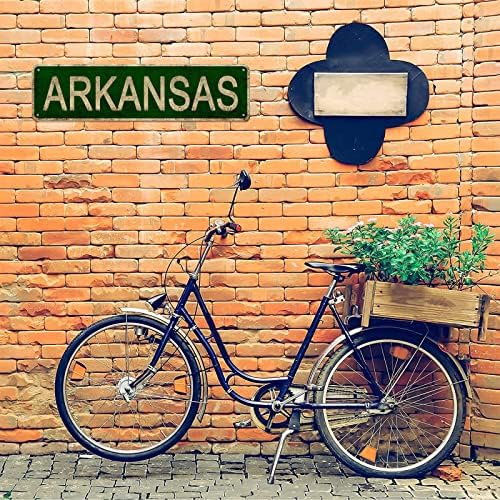 Знак на Арканзас Арканзас, име на државата Америка Гроздобер метален калај знак, wallиден декор за канцеларија/дом/училница
