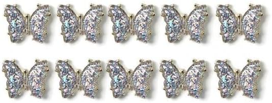 10 парчиња Добар метал 3Д Пеперутка нокти уметнички накит привлечни украси за украси за накит декоративни -